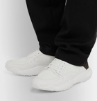 Fendi - Logo-Jacquard Leather and Mesh Sneakers - White