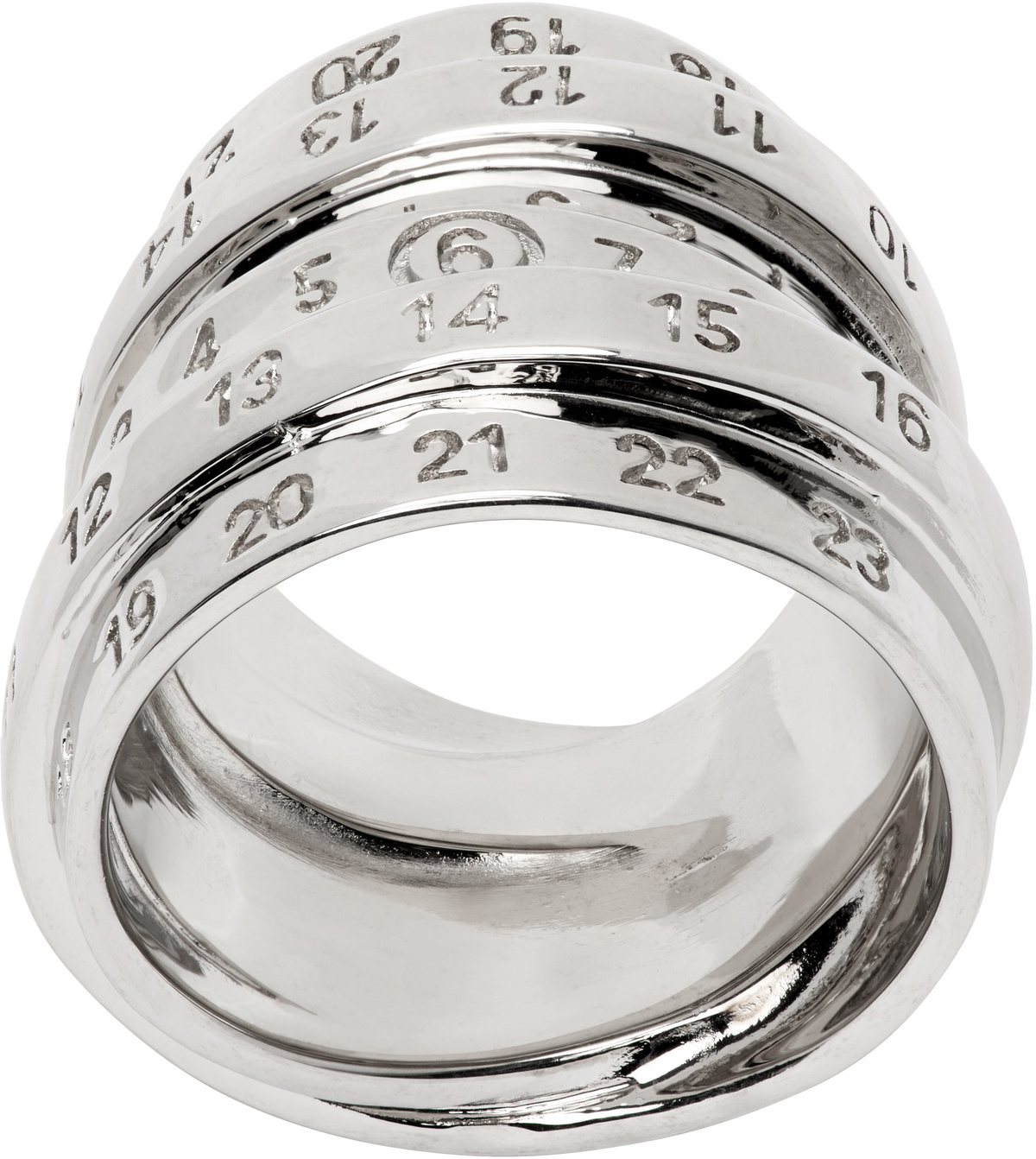MM6 Maison Margiela Silver Triple Logo Numeric Signature