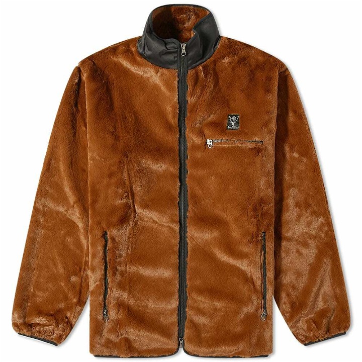 Photo: South2 West8 Men's Micro Fur Piping Jacket in Brown
