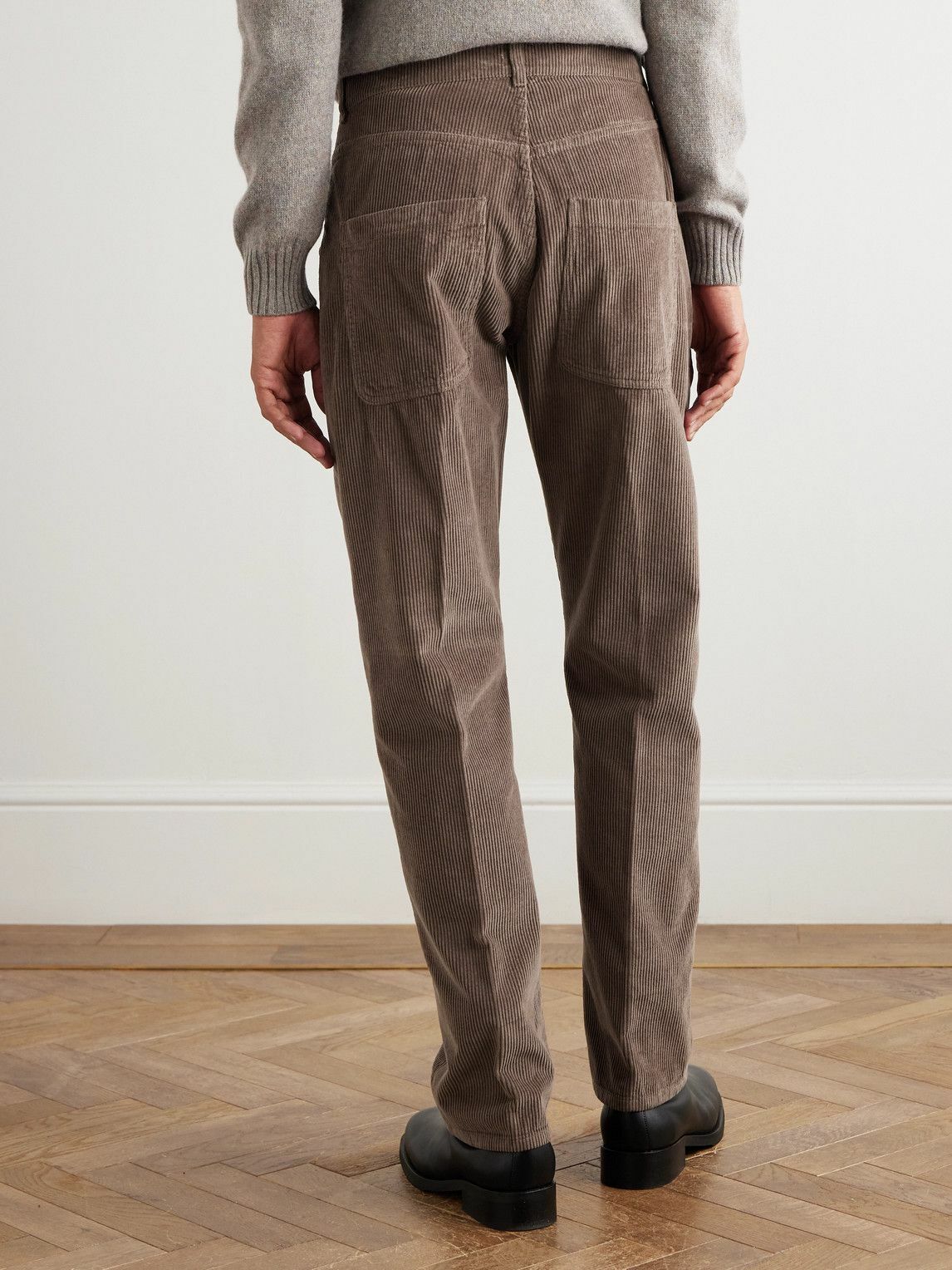 Altea - Reed Straight-Leg Garment-Dyed Cotton-Corduroy Trousers - Brown