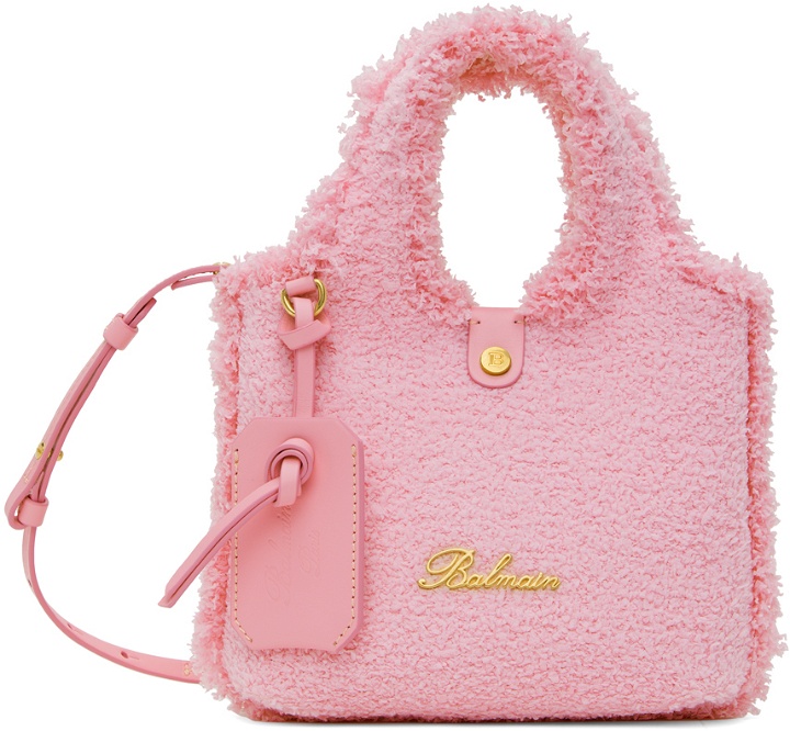 Photo: Balmain Pink Mini B-Army Grocery Bag