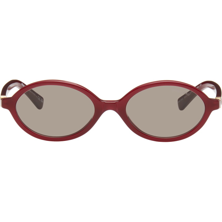 Photo: Miu Miu Eyewear Red Miu Regard Sunglasses