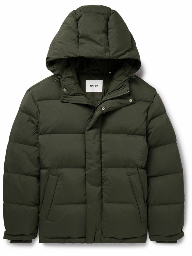 Photo: NN07 - Matthew 8245 Quilted Padded Recycled-Shell Hooded Down Jacket - Green