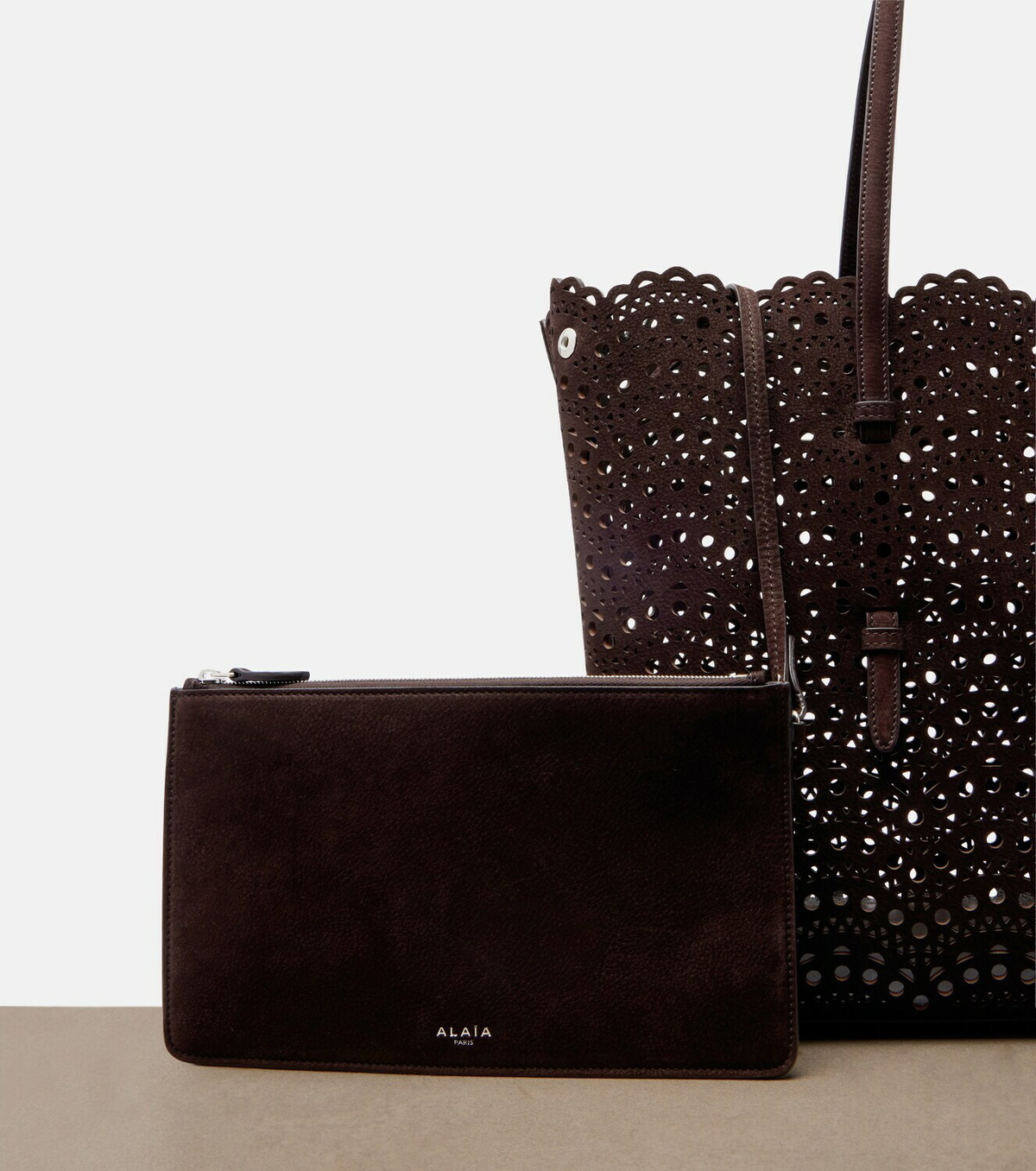 Alaïa Mina 37 Large leather tote bag