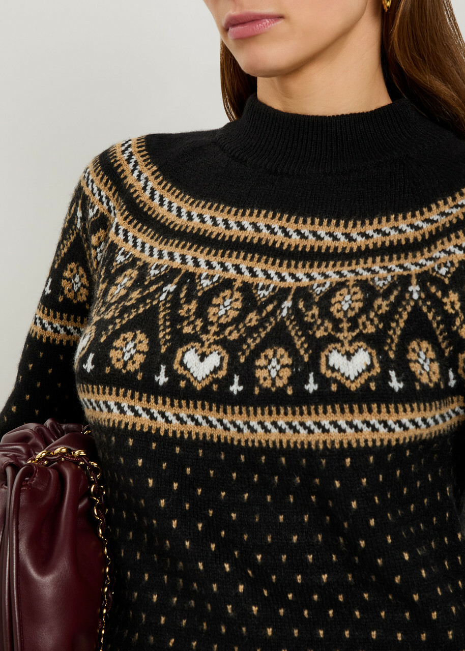 Khaite Guy Fair Isle Cashmere Jumper Black