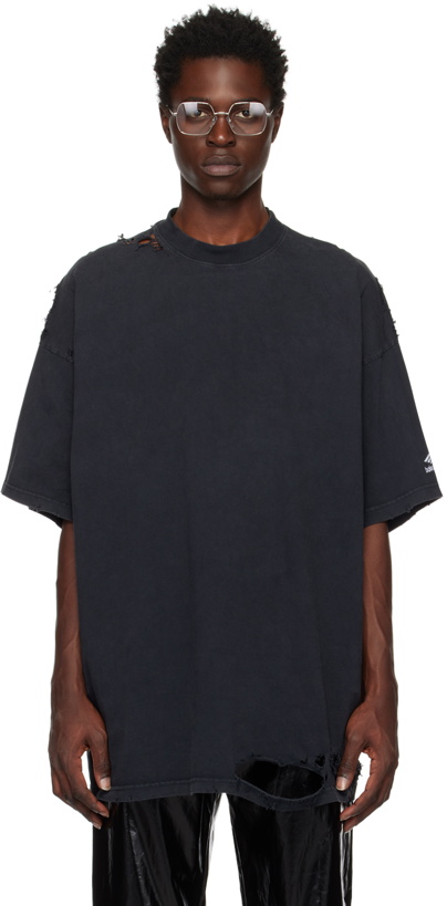 Photo: Balenciaga Black 3B Repaired T-Shirt