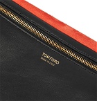 TOM FORD - Leather-Trimmed Suede Belt Bag - Men - Orange