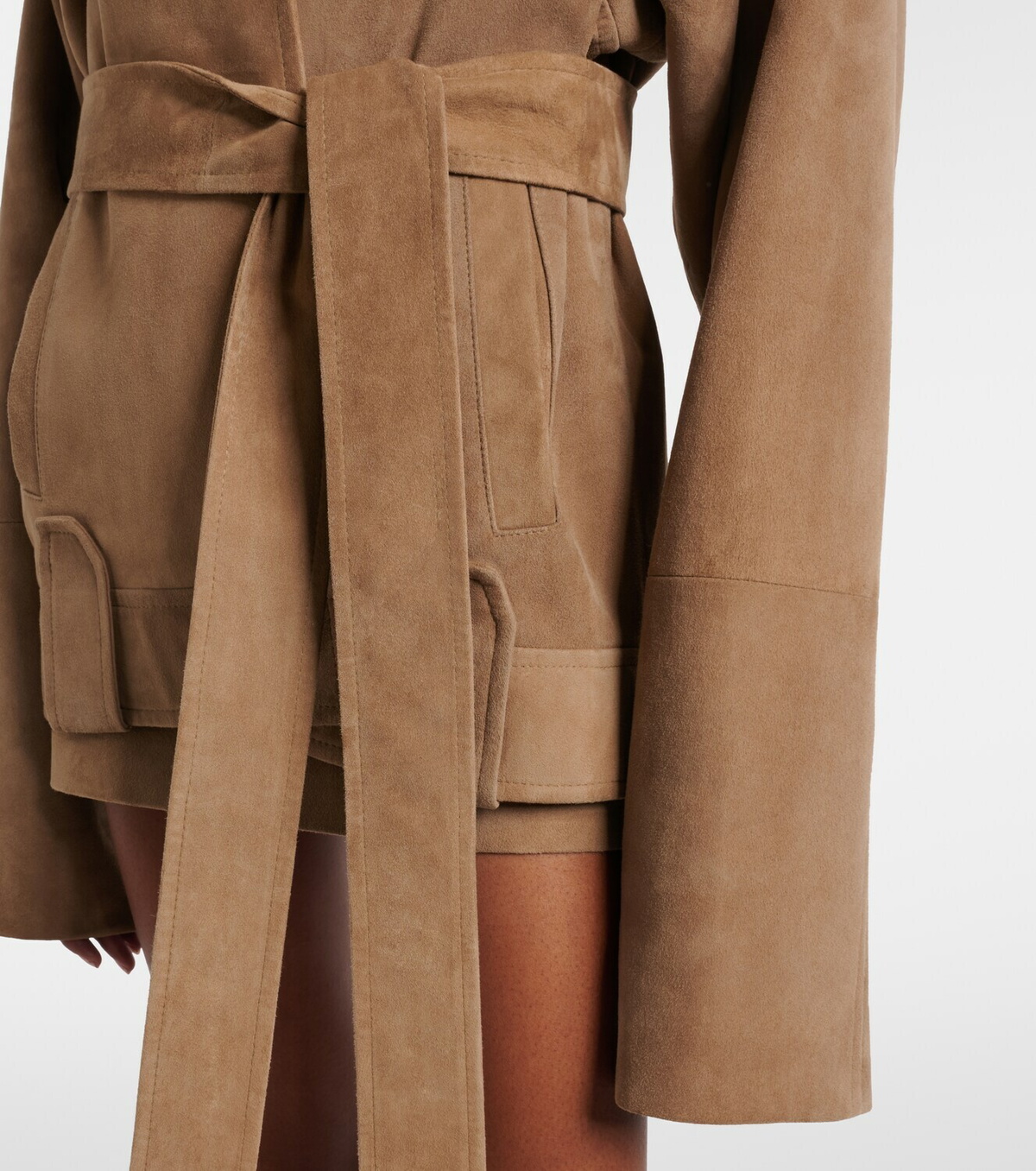 Khaite Alder belted suede jacket
