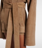 Khaite Alder belted suede jacket