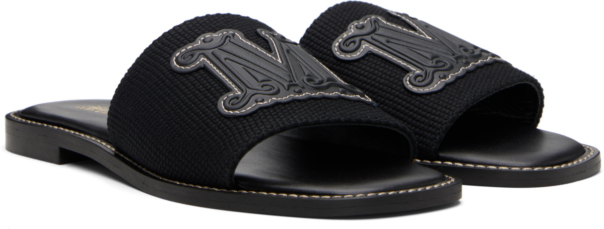 Max Mara Black Gene Sandals