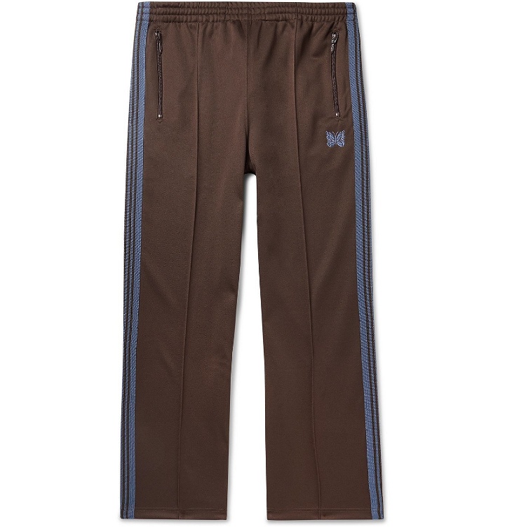 Photo: Needles - Logo-Embroidered Webbing-Trimmed Tech-Jersey Track Pants - Brown