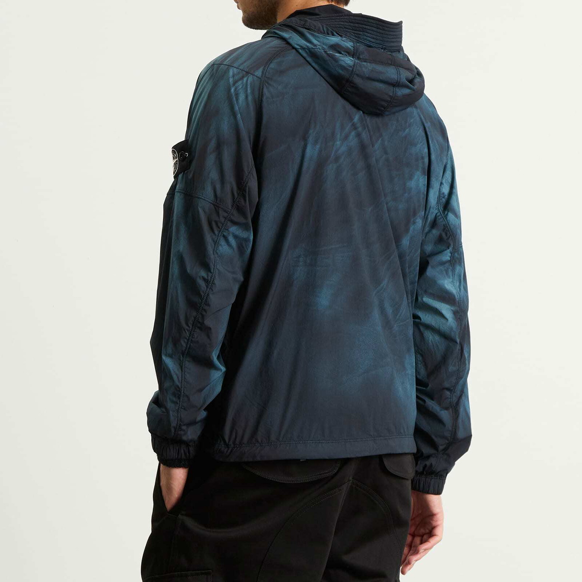 Stone Island Men's Skin Touch Nylon-TC Corrosion Treatment Hooded in Black