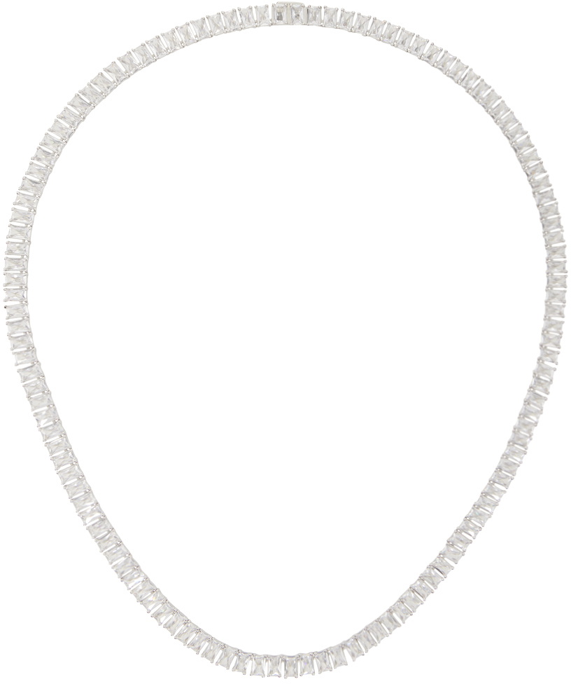 Hatton Labs Silver Emerald Cut Tennis Chain Necklace