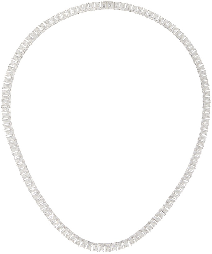 Photo: Hatton Labs Silver Emerald Cut Tennis Chain Necklace