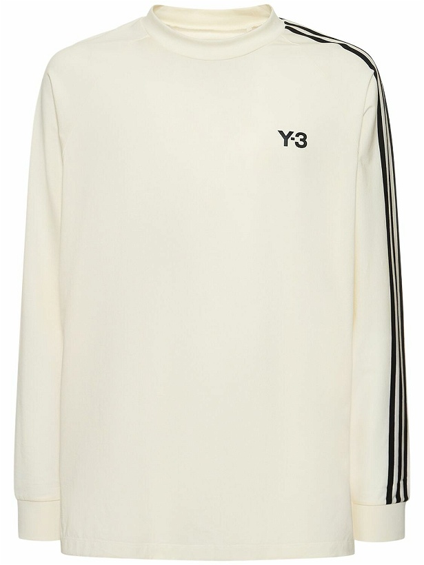 Photo: Y-3 - 3-stripe Cotton Long Sleeve T-shirt