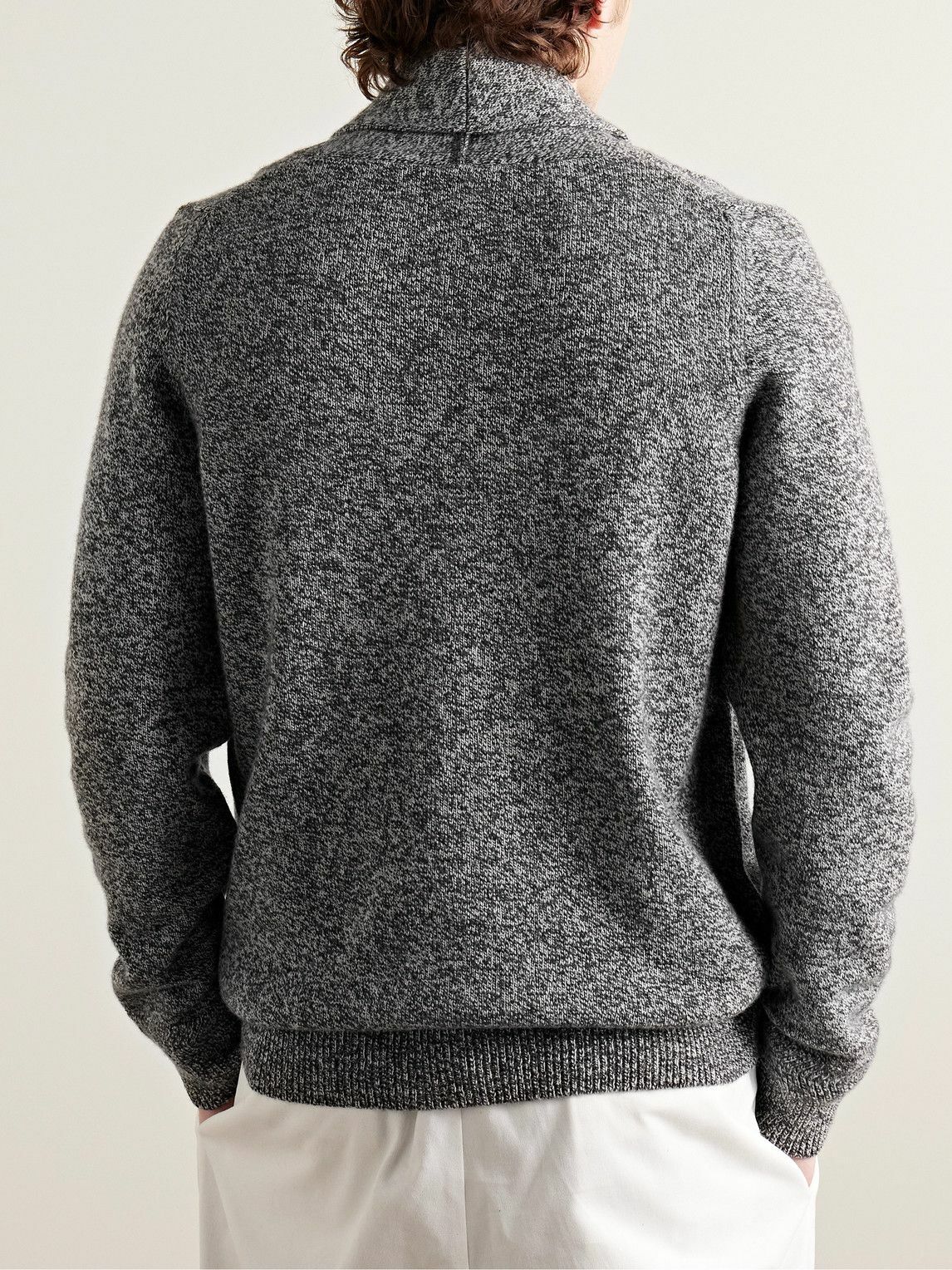 John Smedley Cullen Slim Fit Recycled Cashmere and Merino Wool Blend Cardigan Gray