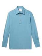 GIULIVA HERITAGE - Dario Washed-Silk Polo Shirt - Blue