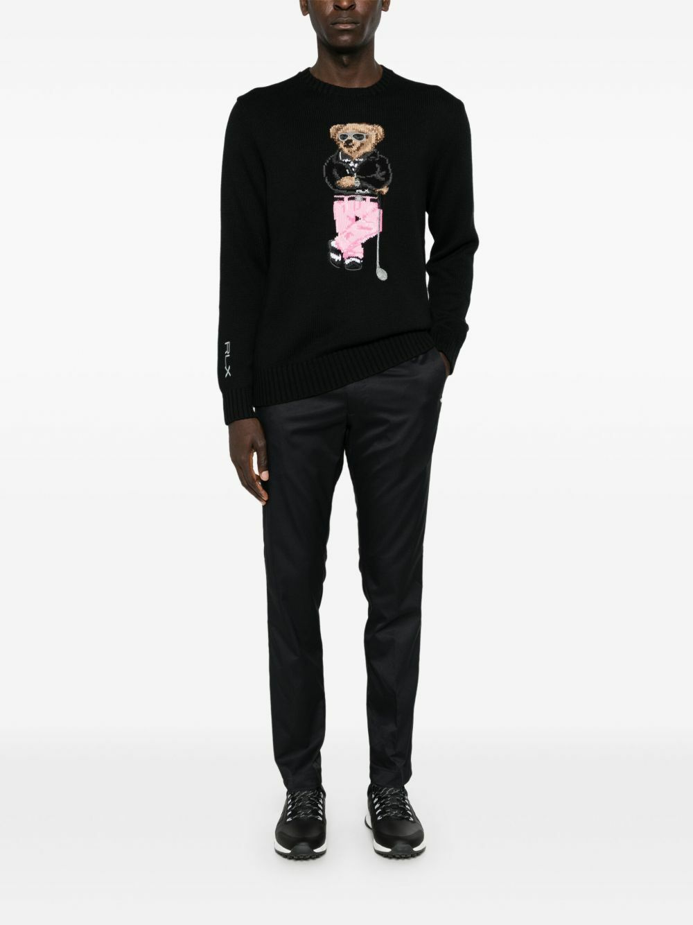 RLX Ralph Lauren Black Twill Slim-Fit Trousers
