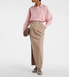 Brunello Cucinelli Oversized striped cotton and silk shirt