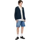 JW Anderson Navy V-Neck Zip-Up Cardigan