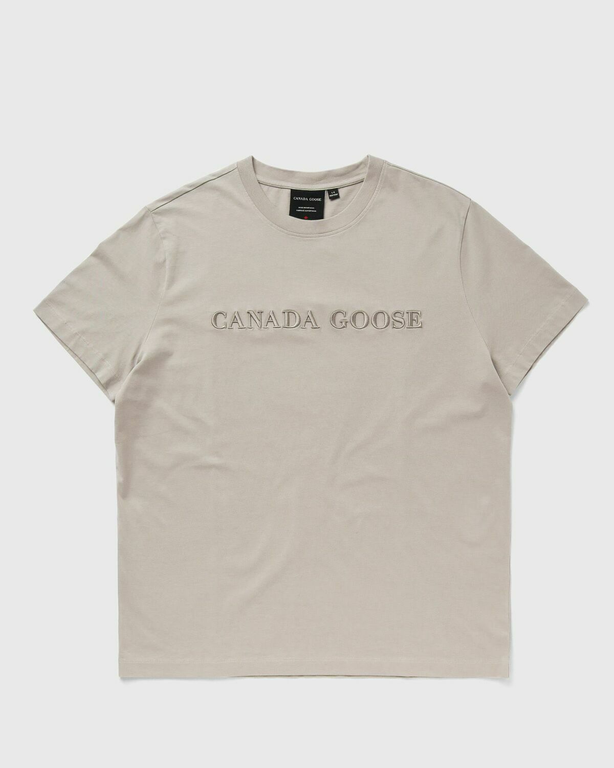 Canada Goose Emersen T-Shirt Embroidered Wordmark Beige Mens Shortsleefe
