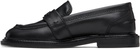 Maison Kitsuné Black Leather Loafers