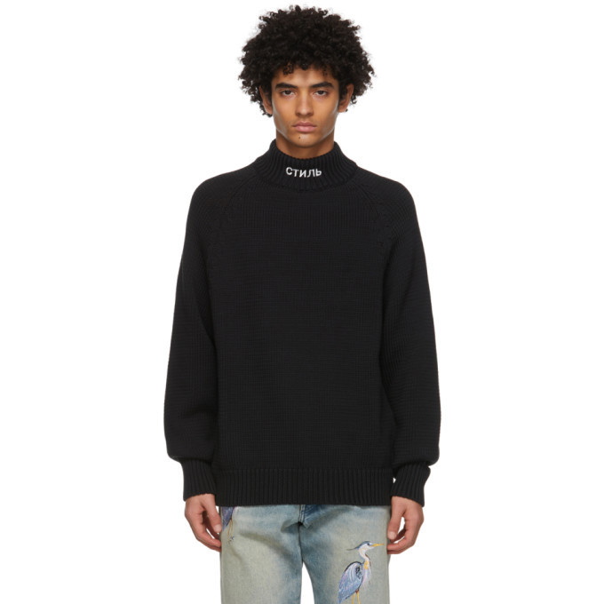 Photo: Heron Preston Black Knit Style Sweater