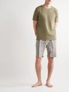 Hanro - Night & Day Striped Cotton Pyjama Shorts - Green