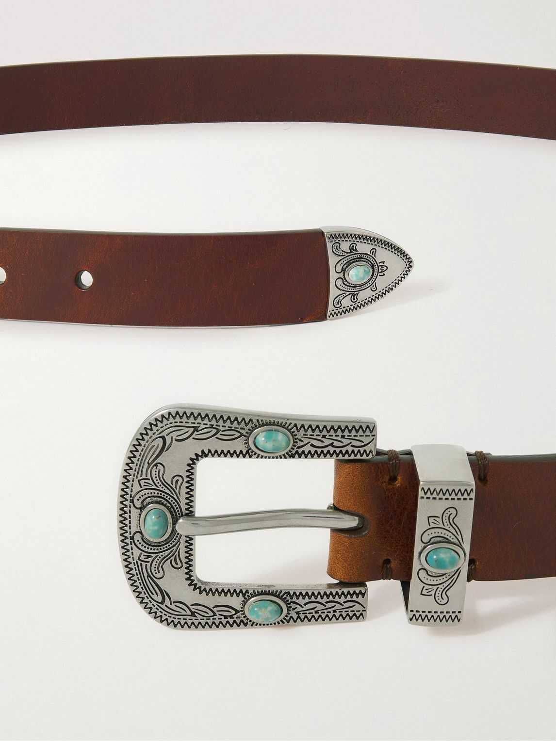 Brunello Cucinelli - Embellished Leather Belt - Brown