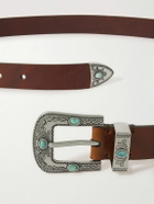 Brunello Cucinelli - Embellished Leather Belt - Brown