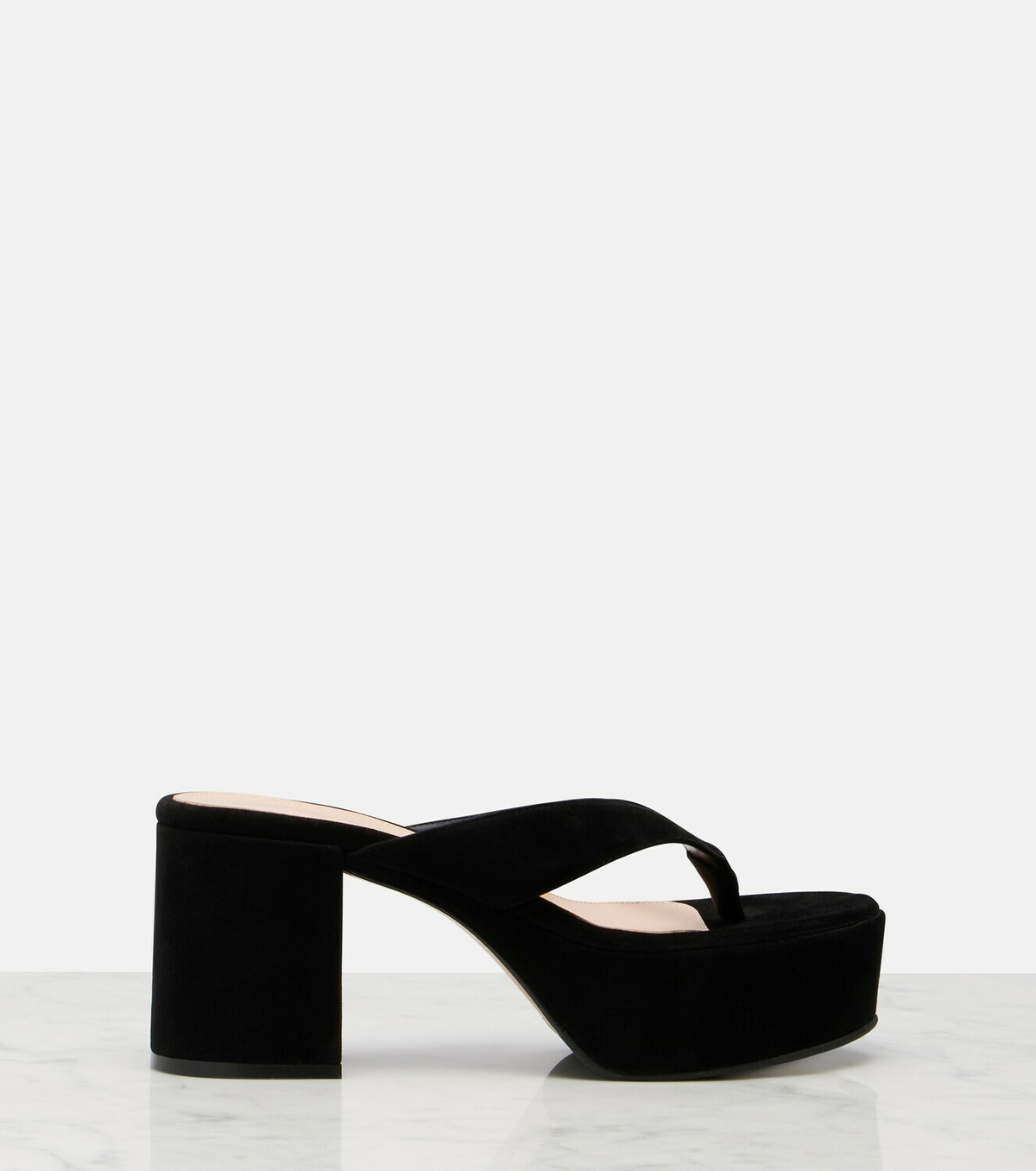 Gianvito Rossi Suede platform thong sandals