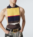 Versace Striped cotton tank top