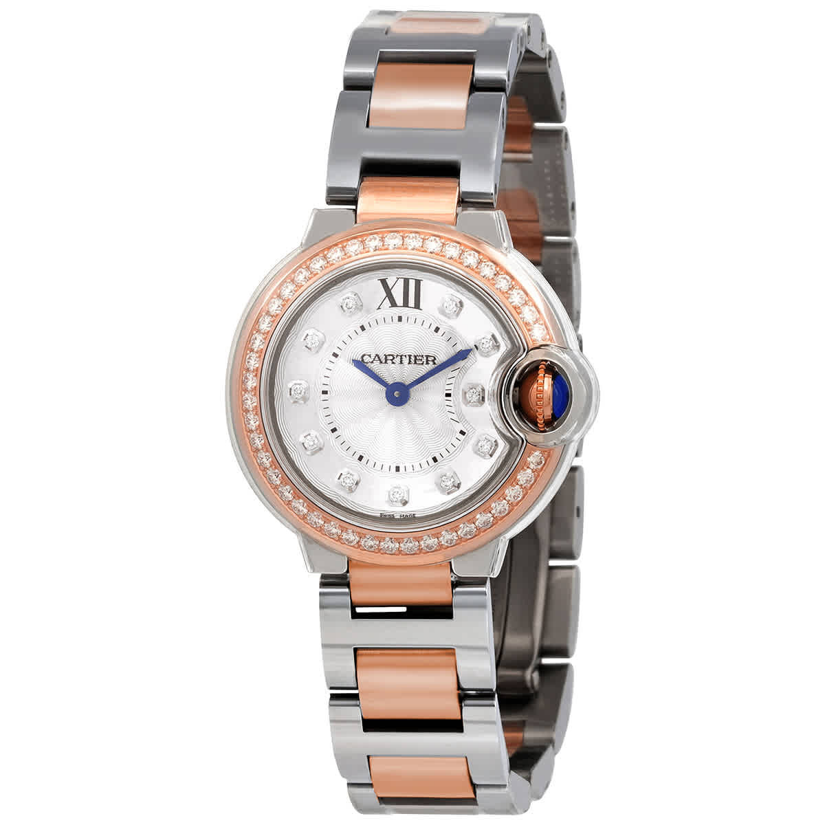 Cartier Ballon Bleu Quartz Diamond Silver Dial Ladies Watch W3BB0028