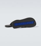 Burberry Burberry Check leather-trimmed thong sandals
