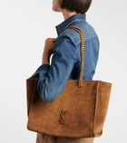 Saint Laurent Niki East/West suede tote bag