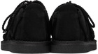 Y's Black Nubuck Leather Random Rope Loafers