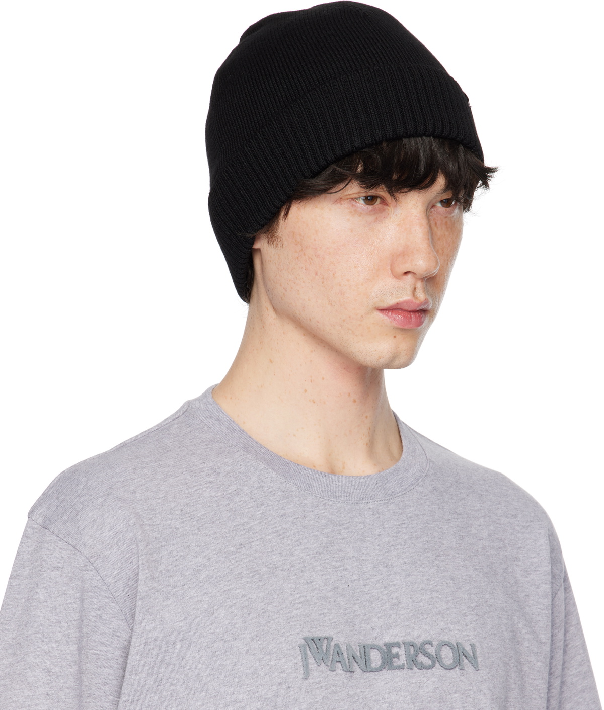 JW Anderson Black Knitted Beanie
