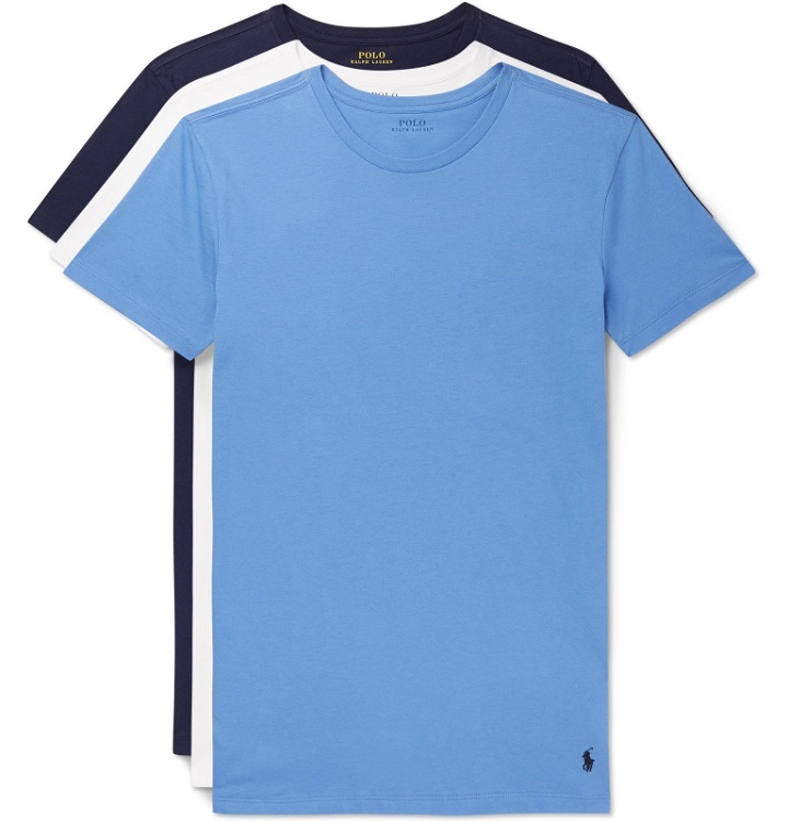 Photo: Polo Ralph Lauren - Three-Pack Slim-Fit Cotton-Jersey T-Shirts - Multi