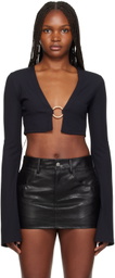 Louisa Ballou Black Classic Cardigan