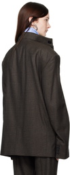 MARIE ADAM-LEENAERDT Brown High Neck Jacket