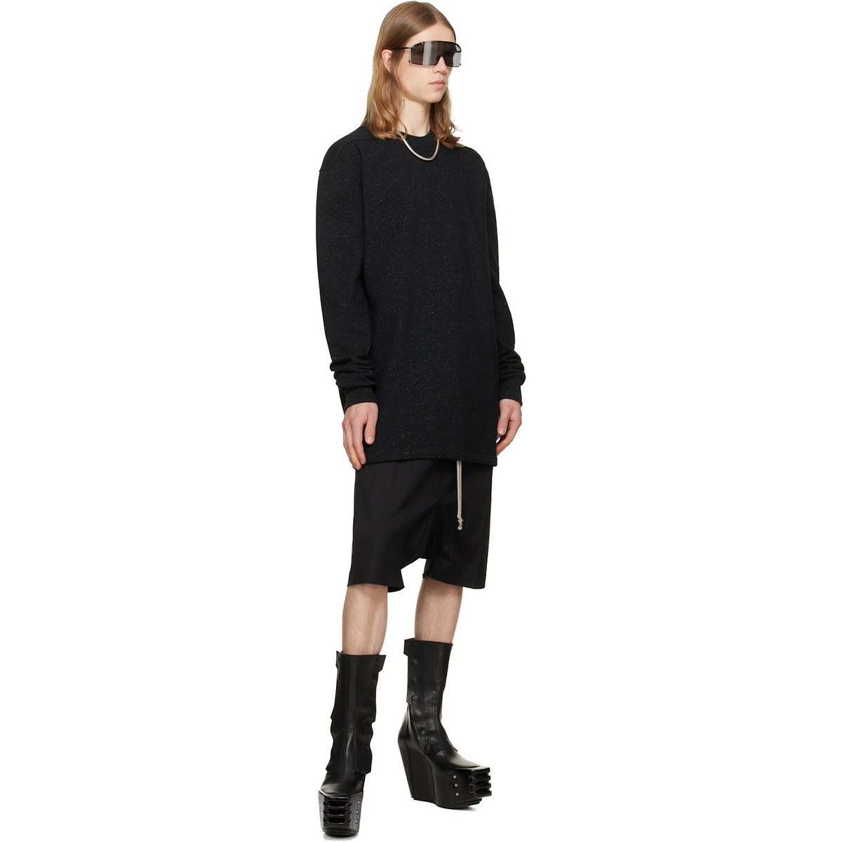 Rick Owens Black Tower Jumbo LS Sweatshirt