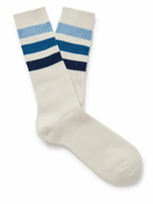 Anonymous Ism - Recover Striped Ribbed Cotton-Blend Socks