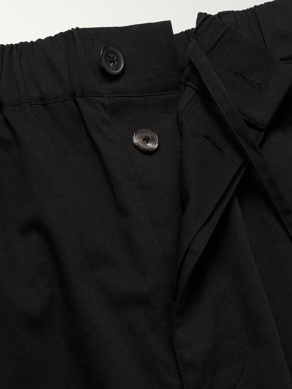 FRAME - Relaxed Straight-Leg Cotton Trousers - Black