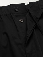 FRAME - Relaxed Straight-Leg Cotton Trousers - Black