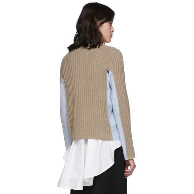 Maison Margiela Beige and Blue Shadow Cardigan Maison Margiela