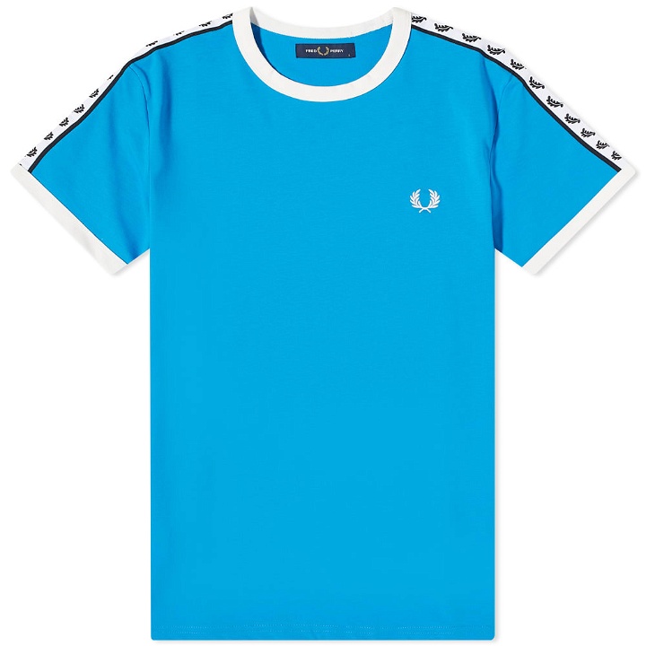 Photo: Fred Perry Men's Taped Ringer T-Shirt in Kingfisher