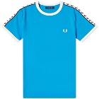Fred Perry Men's Taped Ringer T-Shirt in Kingfisher