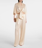 The Sei Silk satin straight pants