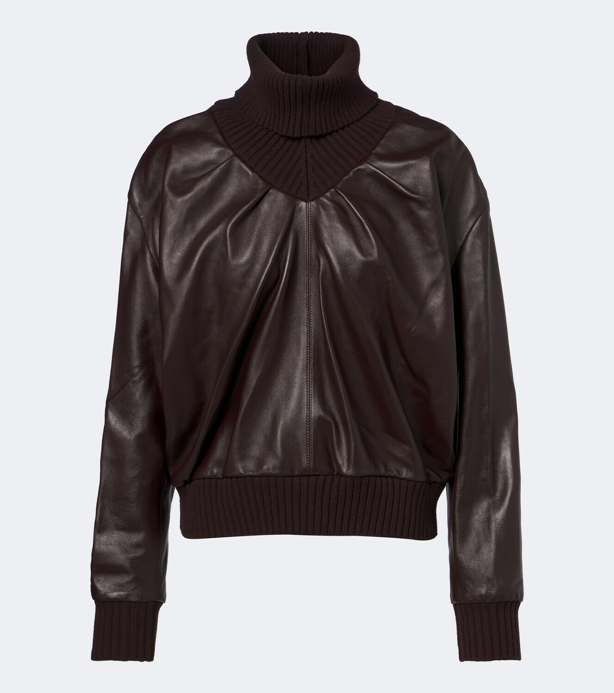 Victoria Beckham Leather turtleneck top