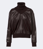 Victoria Beckham Leather turtleneck top